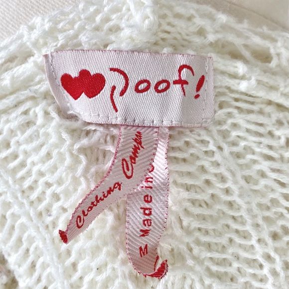 Poof! Knit Crocheted Hoodie Pullover Top - Size Medium - Picture 4 of 4